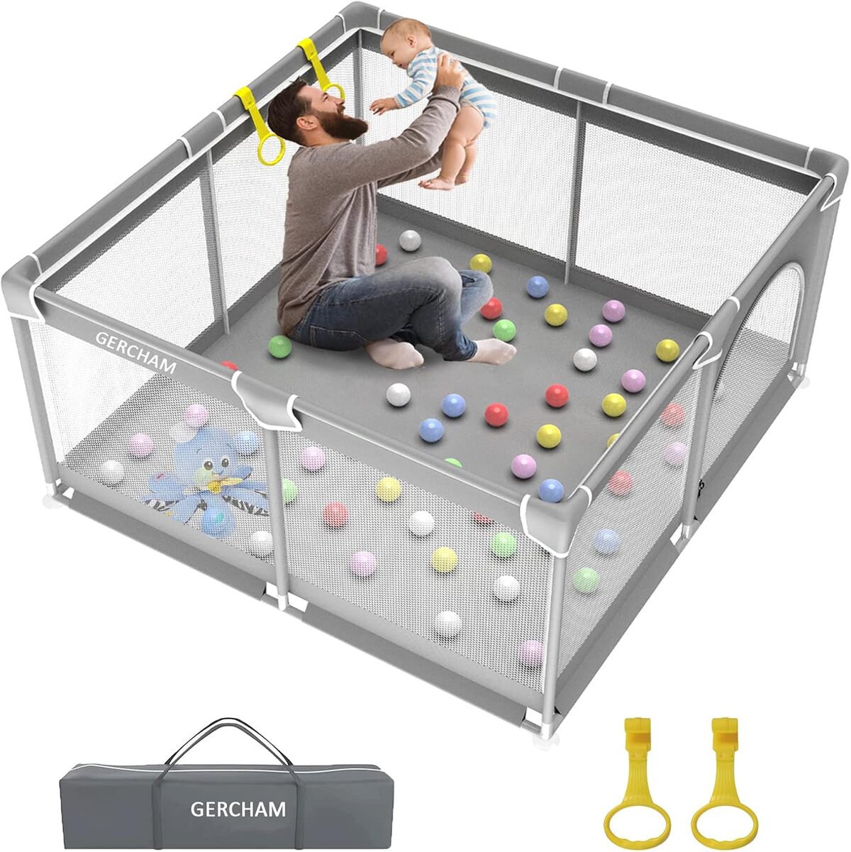 Test Parc Bébé GERCHAM : confort et Sécurité en 127x127cm