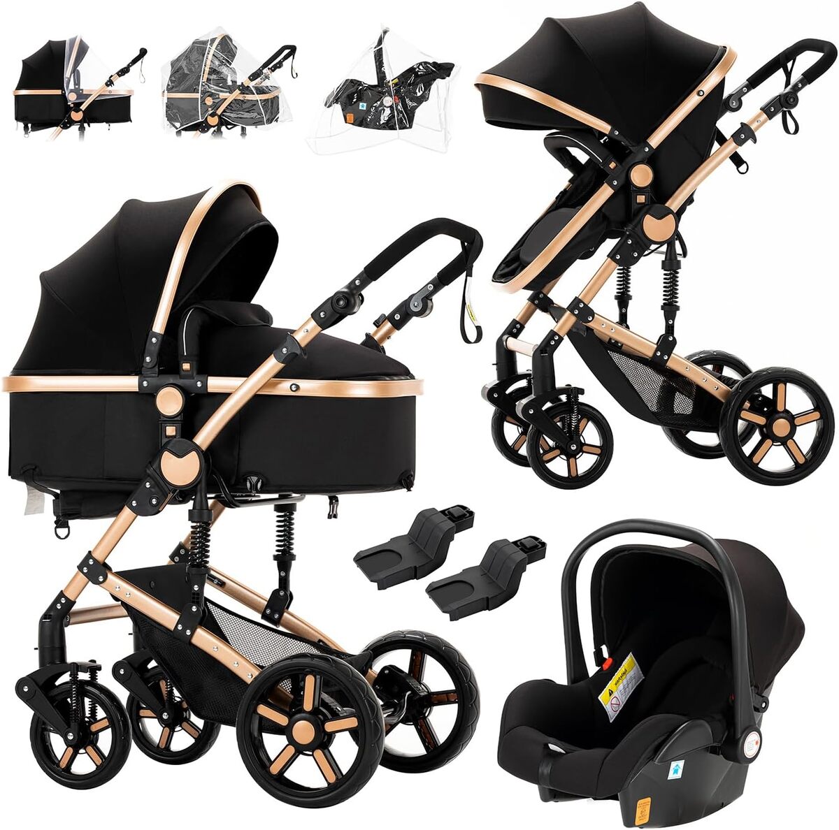 Test Prokoke : la poussette 3 en 1 réversible et pliable (black gold 588)