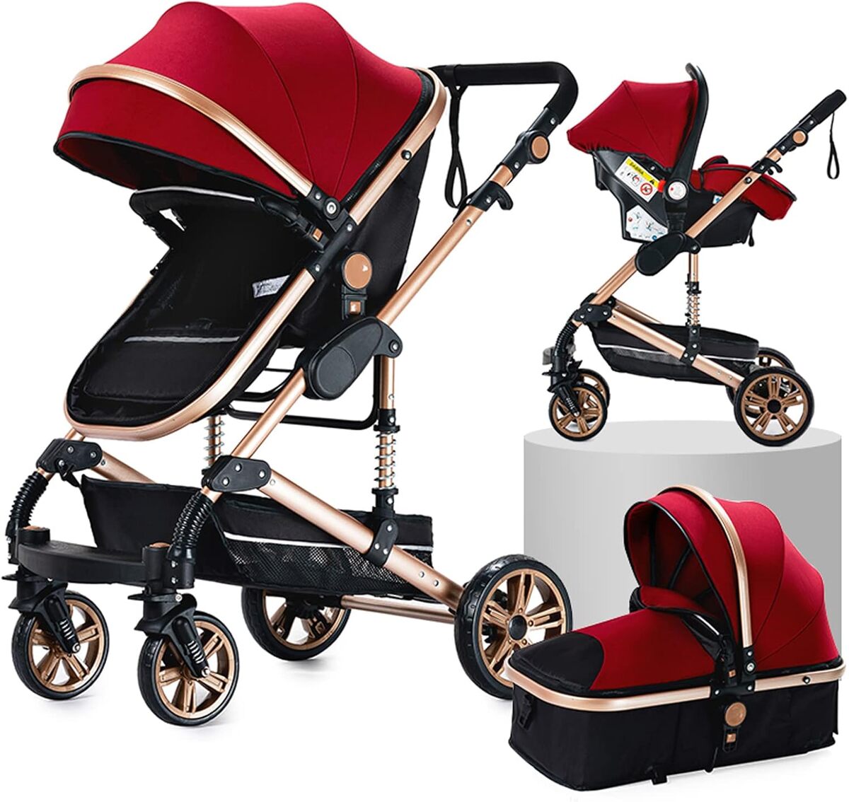 Test : poussette combinée 3 en 1 739 Red, notre avis complet
