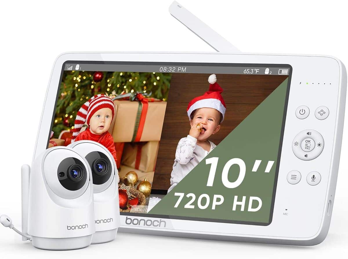 Test du babyphone Bonoch 10 pouces : écran quad-split et vision nocturne