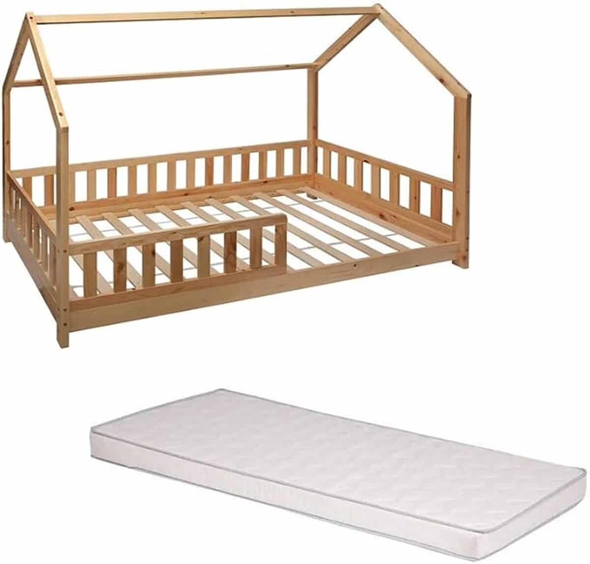 Test du lit cabane enfant Bosco Atmosphera 90x190 blanc avec matelas