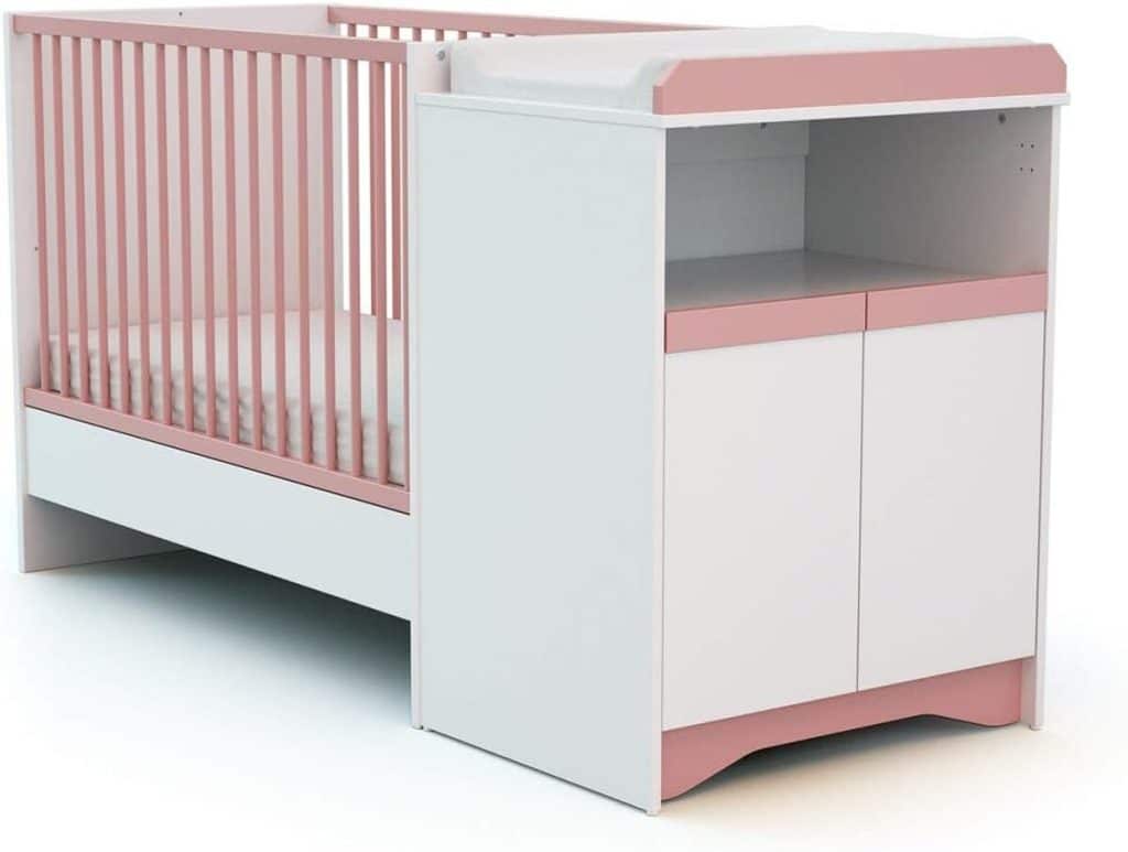 Test du lit combiné évolutif AT4 Cotillon blanc et rose