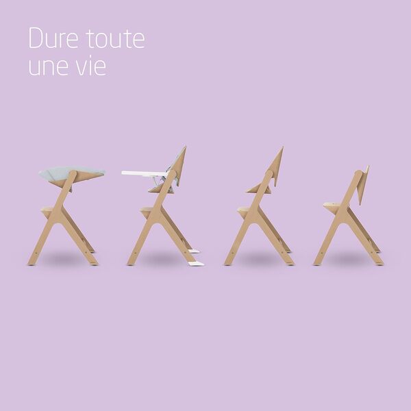 Maxi-Cosi Nesta Pack, Chaise Haute bébé Évolutive, Ensemble Nouveau-né - Chaise Haute Inclinable et Réglable, 3 à 99 ans, Bois Naturel + Kit Nouveau-né, 0 à 6 Mois, 0 à 9 kg, Beyond Sky Grey