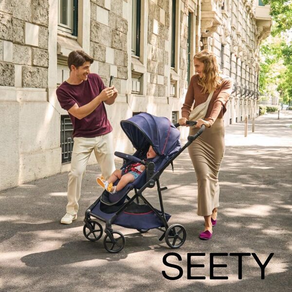 Chicco Trio Seety, Trio 3en1 avec Poussette, Nacelle et Siège Auto pour Bébé 40-80 cm, Comprenant la Poussette Seety avec Châssis Ultraléger, Système Modulaire Léger et Compact, 0 Mois - 4 Ans