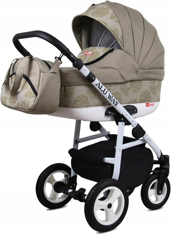 BabyLux® Enfant Poussette Combinée Set 3 en 1 - Alu Way - incl. Nacelle, Canne, Siège de voiture - Siège Auto - Landau Bébé - avec Sac à langer, Habillage pluie, Moustiquaire etc.