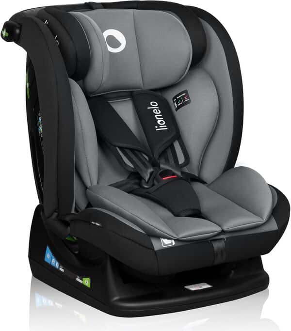 LIONELO IZZY I-SIZE Siège Auto Bébé 40 à 150 cm, Universel Face et Dos à la Route, Appui-tête Renforcé, 13 degrés de Réglage de l'Appui-tête, Dossier Réglable, R129 i-Size (Grey)