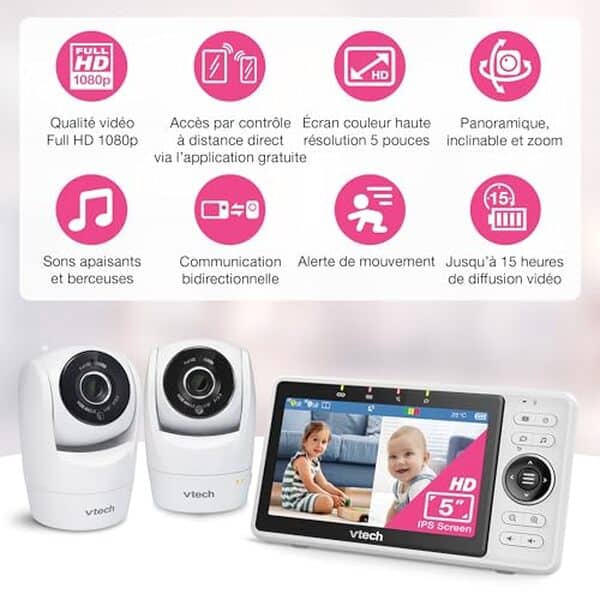 Découvrez notre avis détaillé sur le moniteur vidéo pour bébé VTech VM901-2W avec 2 caméras et écran HD. Ses fonctionnalités innovantes et sa qualité d'image sauront vous convaincre  !
