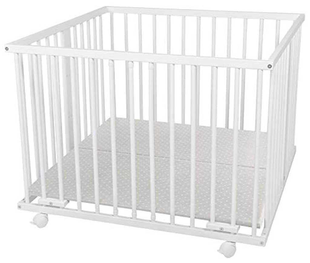 Test du parc waldin : espace bébé 100x100 cm en hêtre massif