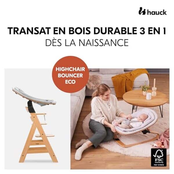 Découvrez notre avis détaillé sur le transat hauck Bebe Highchair Bouncer Eco. Ses avantages : confort, sécurité et châssis en bois écologique adaptés pour votre bébé.