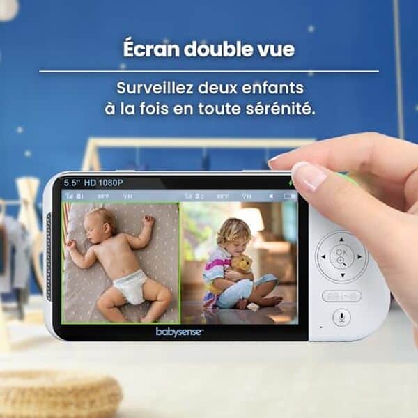 Découvrez notre test complet du moniteur bébé Babysense Full HD : écran partagé, veilleuse intégrée et fonctionnalités avancées vous offrent une tranquillité d'esprit totale.
