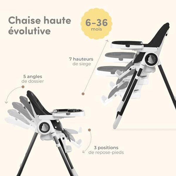 Découvrez la chaise haute Sweety Fox, compacte et évolutive, idéale pour accompagner la croissance de votre enfant en toute sécurité et confort.