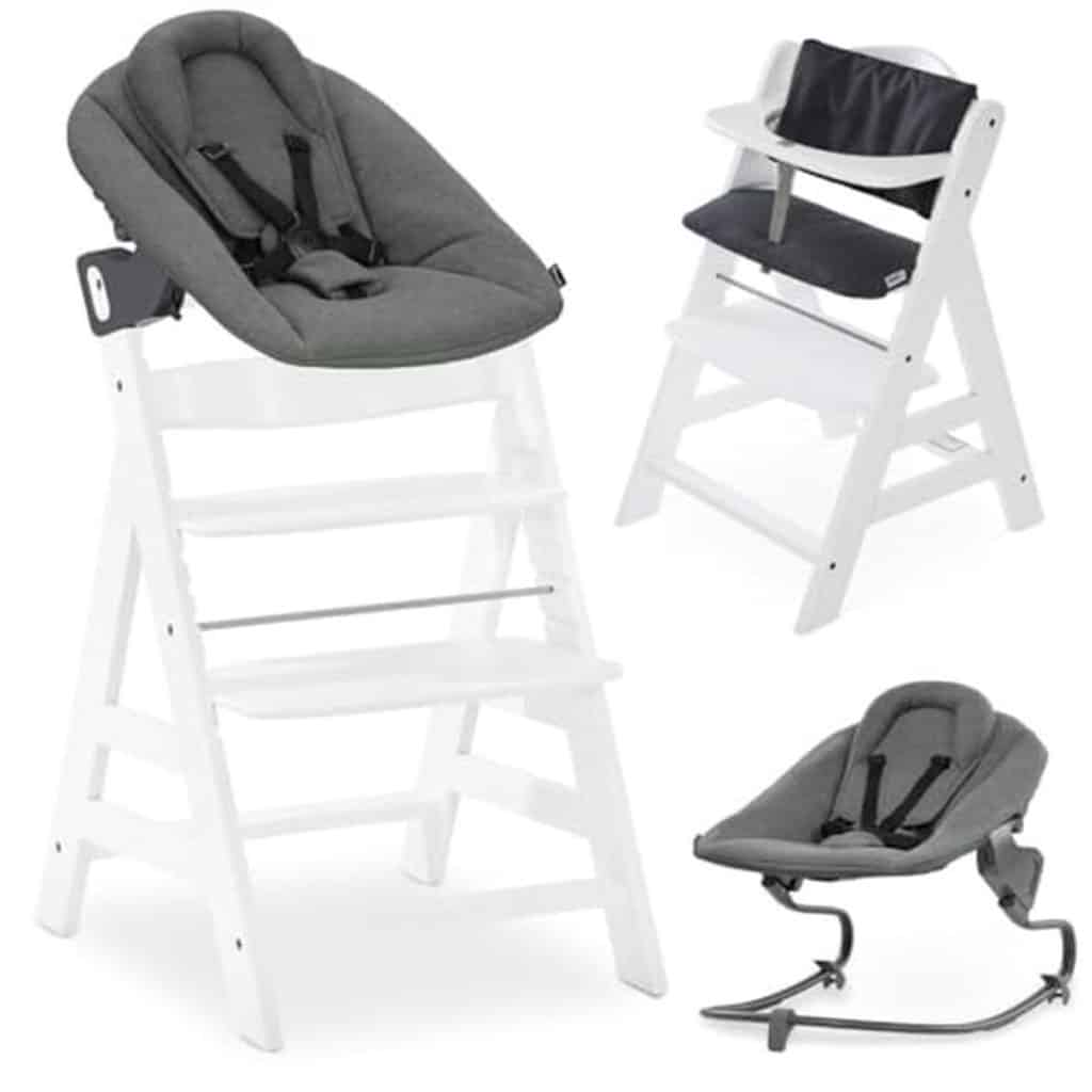 Test de la chaise haute évolutive hauck Alpha Plus Premium : confort et polyvalence en blanc