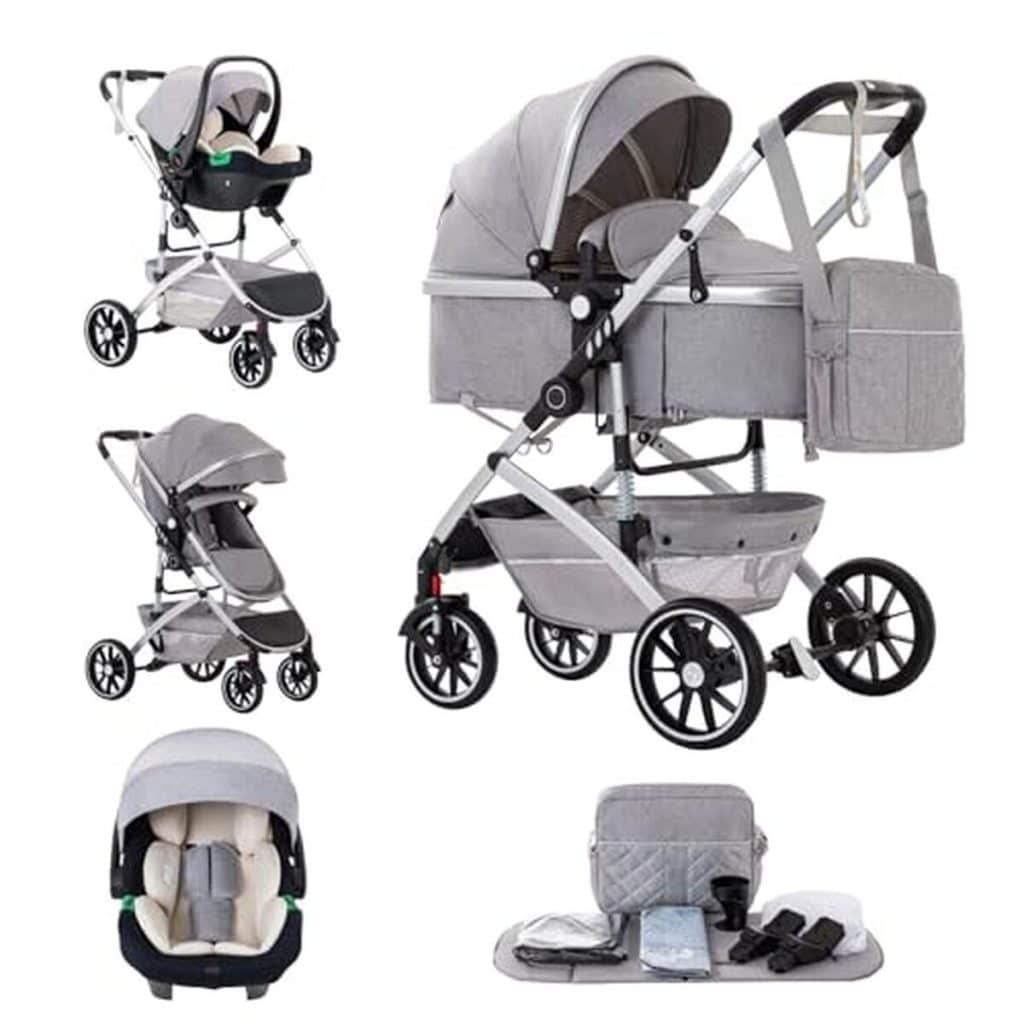 Test de la poussette combinée Kakbgee 3 en 1 pliable