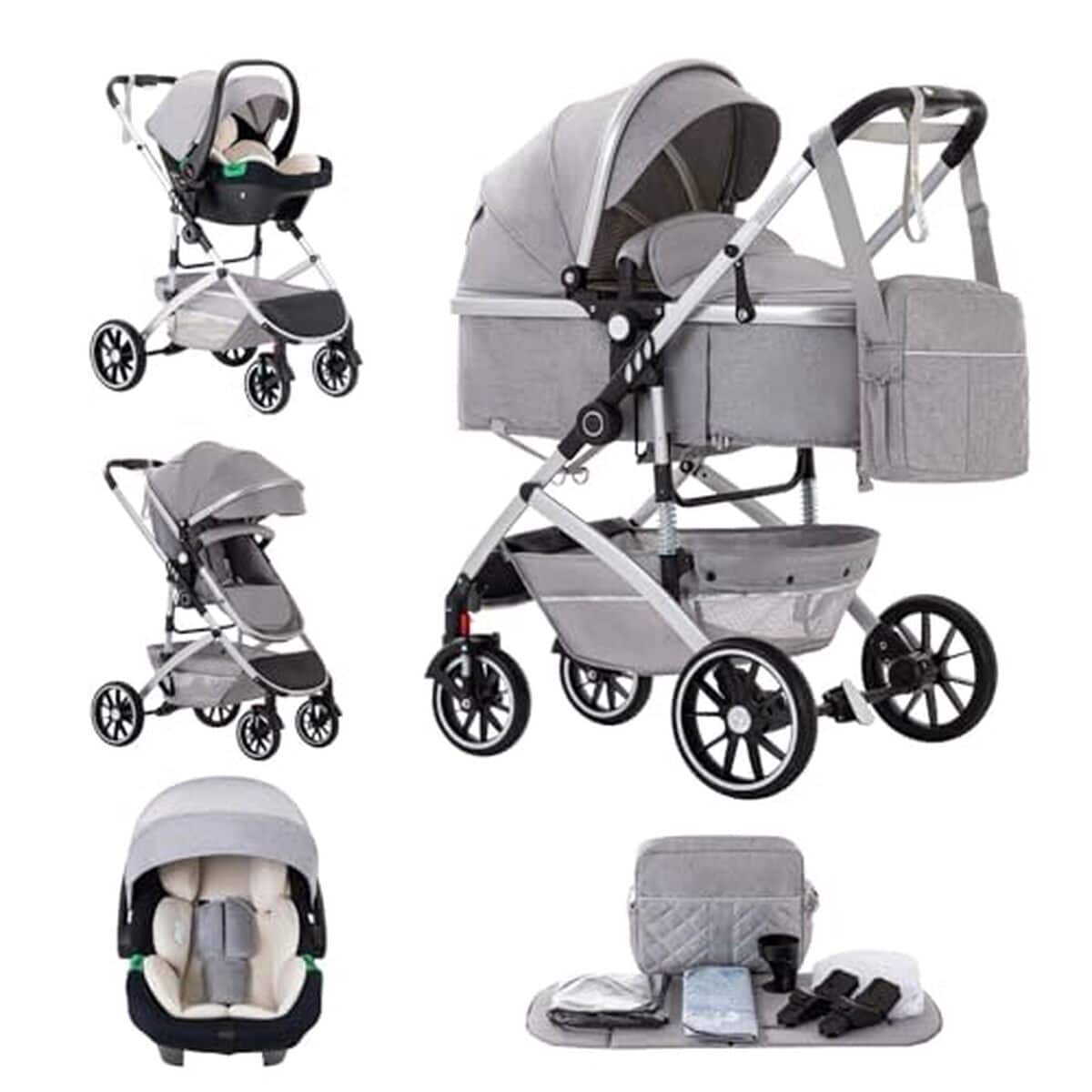 Test de la poussette combinée Kakbgee 3 en 1 pliable