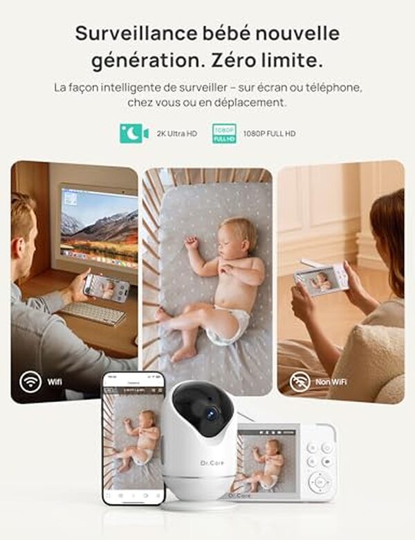 Découvrez notre test complet du babyphone Dr.Care avec écran divisé et suivi intelligent, pour une surveillance sereine de votre bébé.