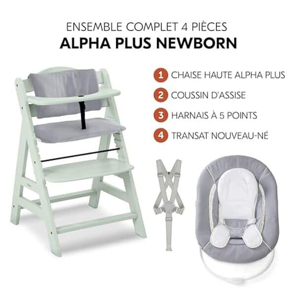 Découvrez notre test complet de la chaise haute évolutive hauck alpha plus menthe : confort, sécurité et design au rendez-vous pour vos enfants