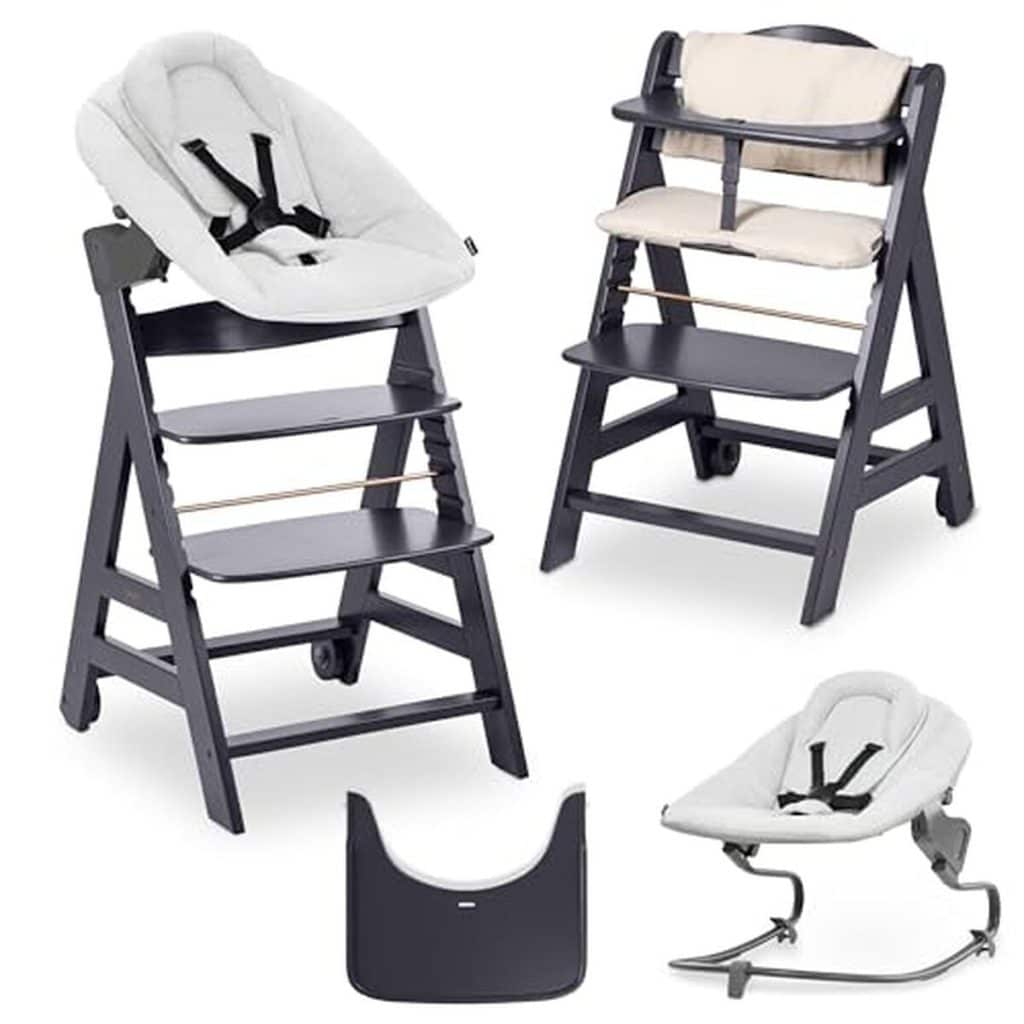 Test : chaise haute bébé évolutive haut de gamme hauck Beta+ en gris foncé