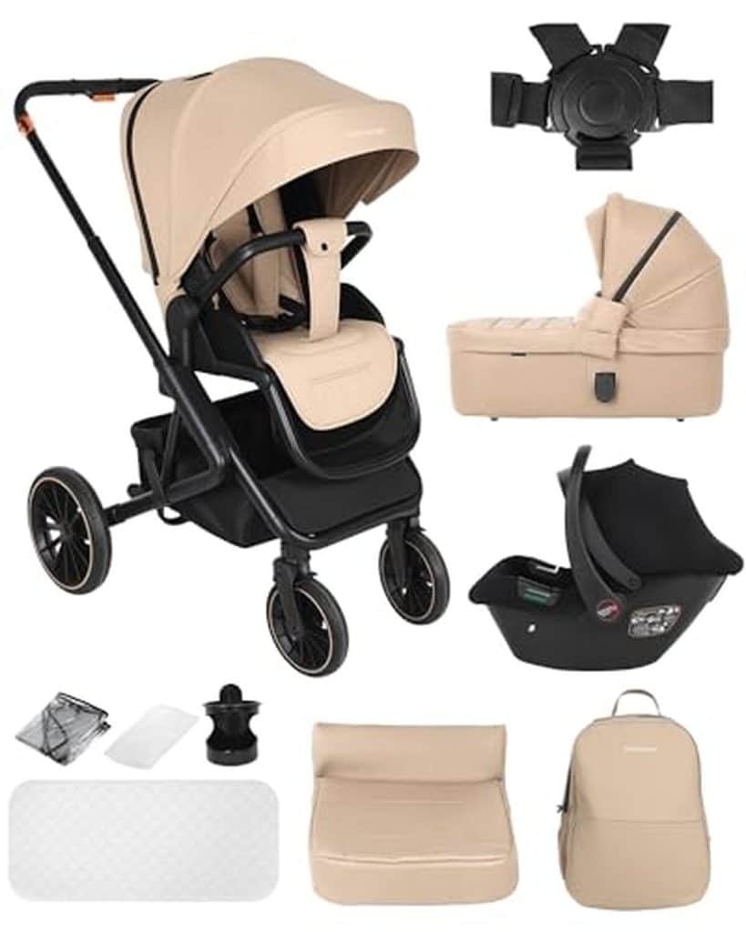 Test de la poussette combinée BabyVoyage 3 en 1 : amortisseurs 360°