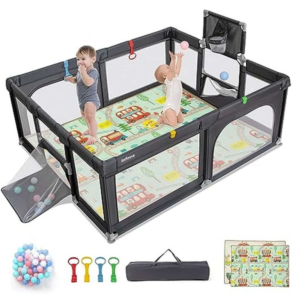 Test du parc bébé Goplus avec tapis portable et accessoires