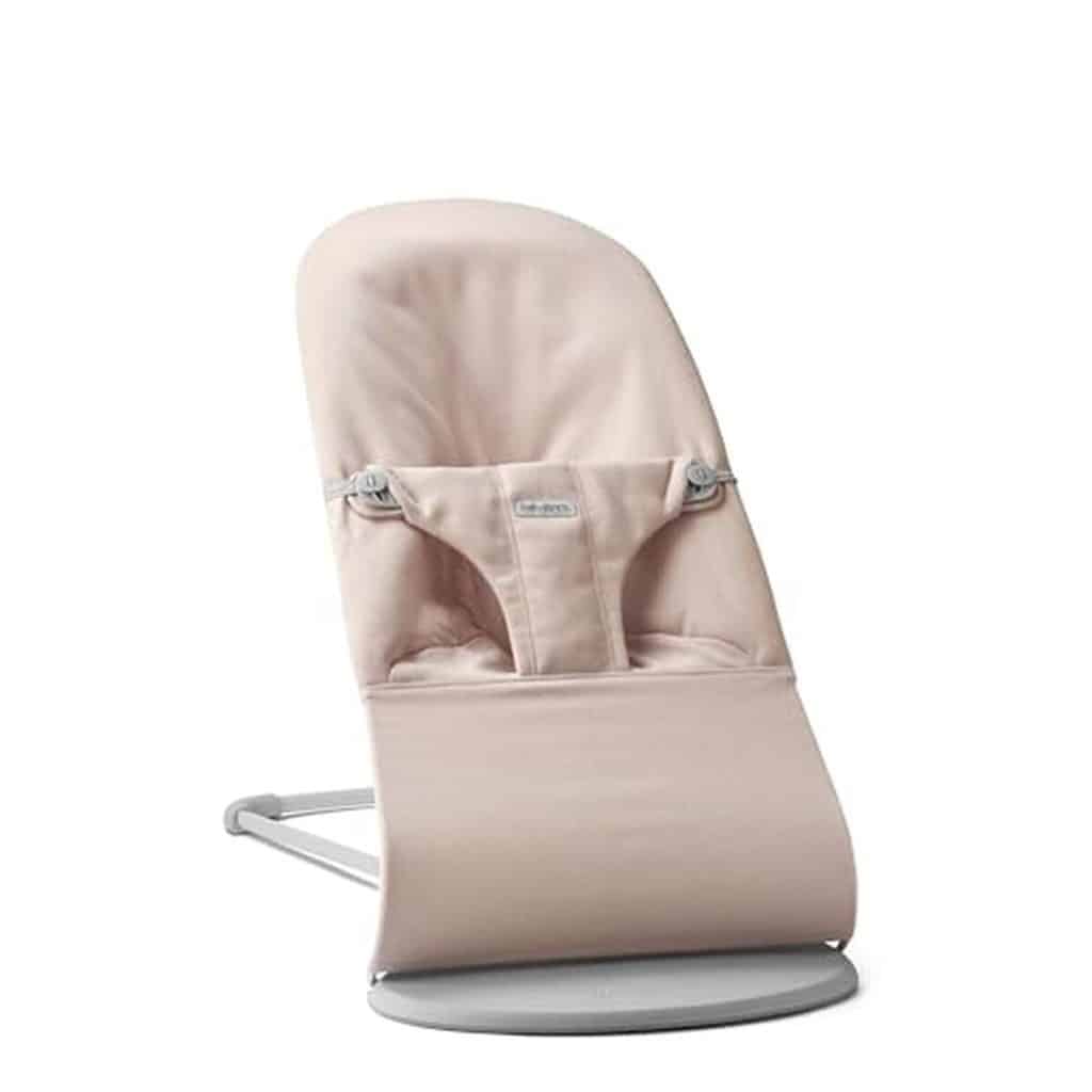 Test du transat Bliss BabyBjörn en tissé chiné rose clair