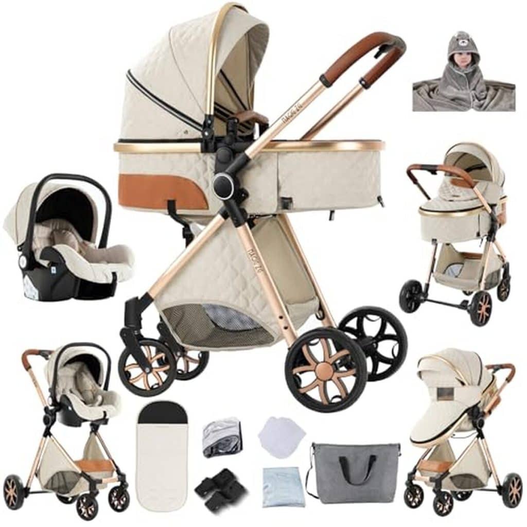 Test : poussette 3 en 1 Veitoalioy V9 creamy white