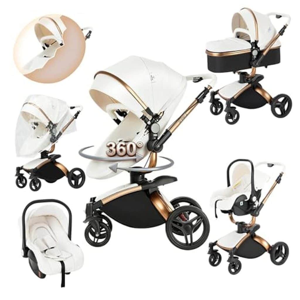 Test : poussette Magic ZC 360° rotative pliable en un clic, modèle 906 White