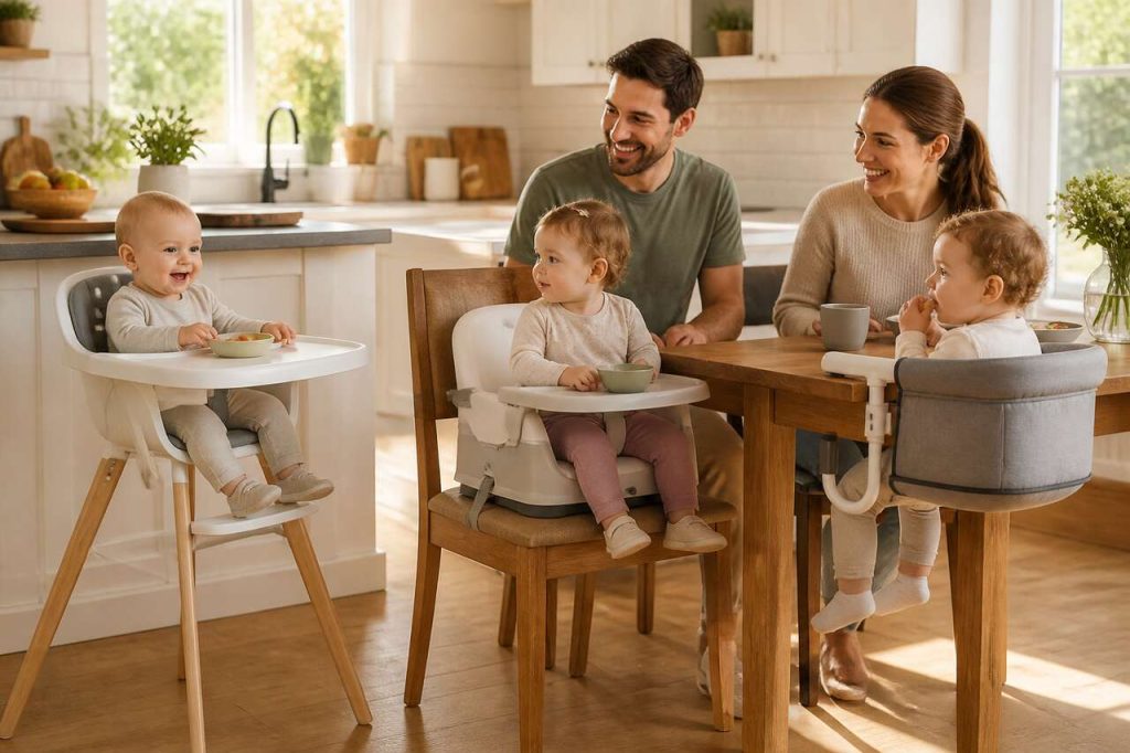 Chaise haute, réhausseur, siège de table : à partir de quel âge ?