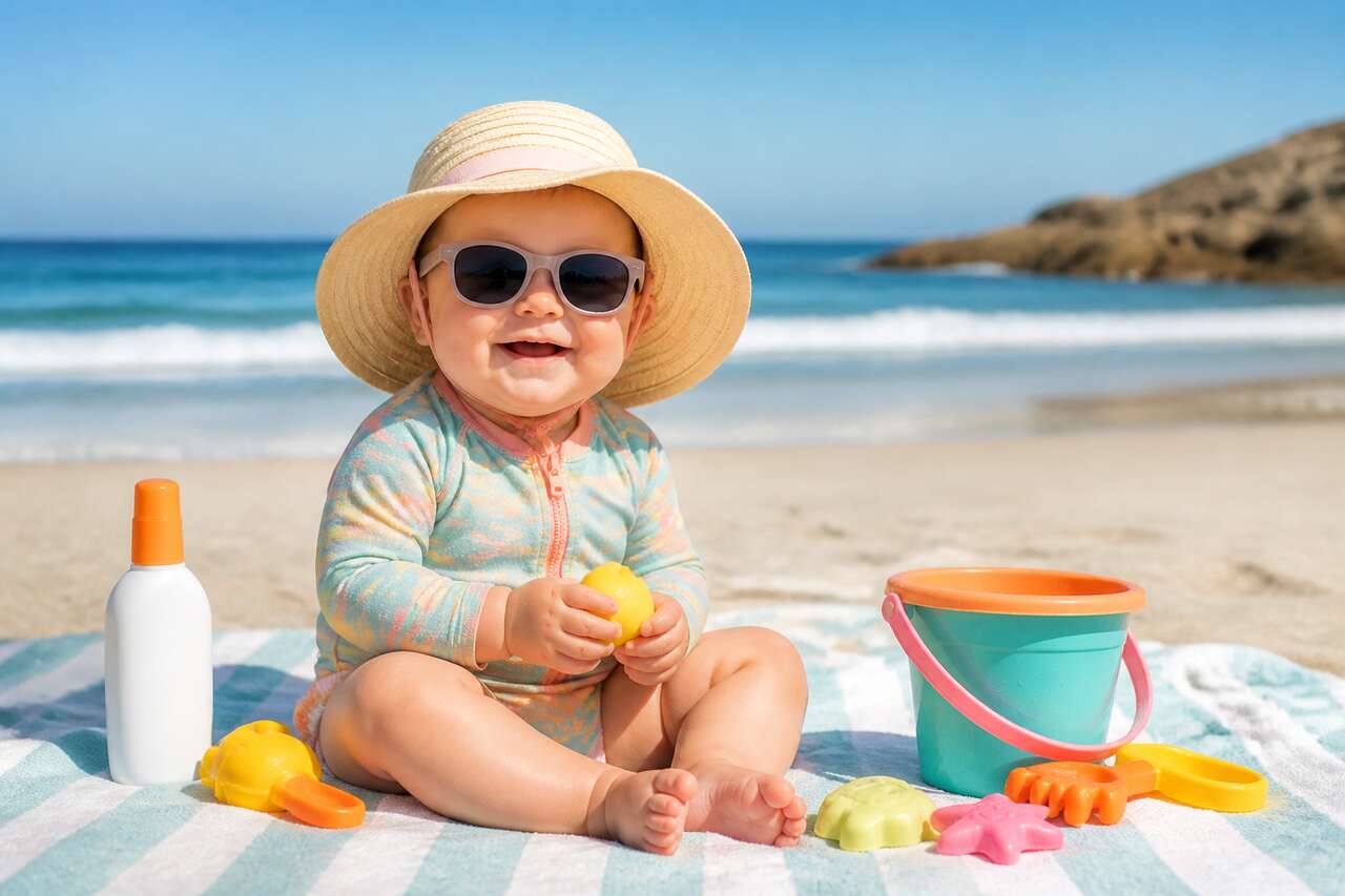 Protéger bébé du soleil : chapeaux et crèmes solaires Protéger bébé du soleil : chapeaux et crèmes solaires