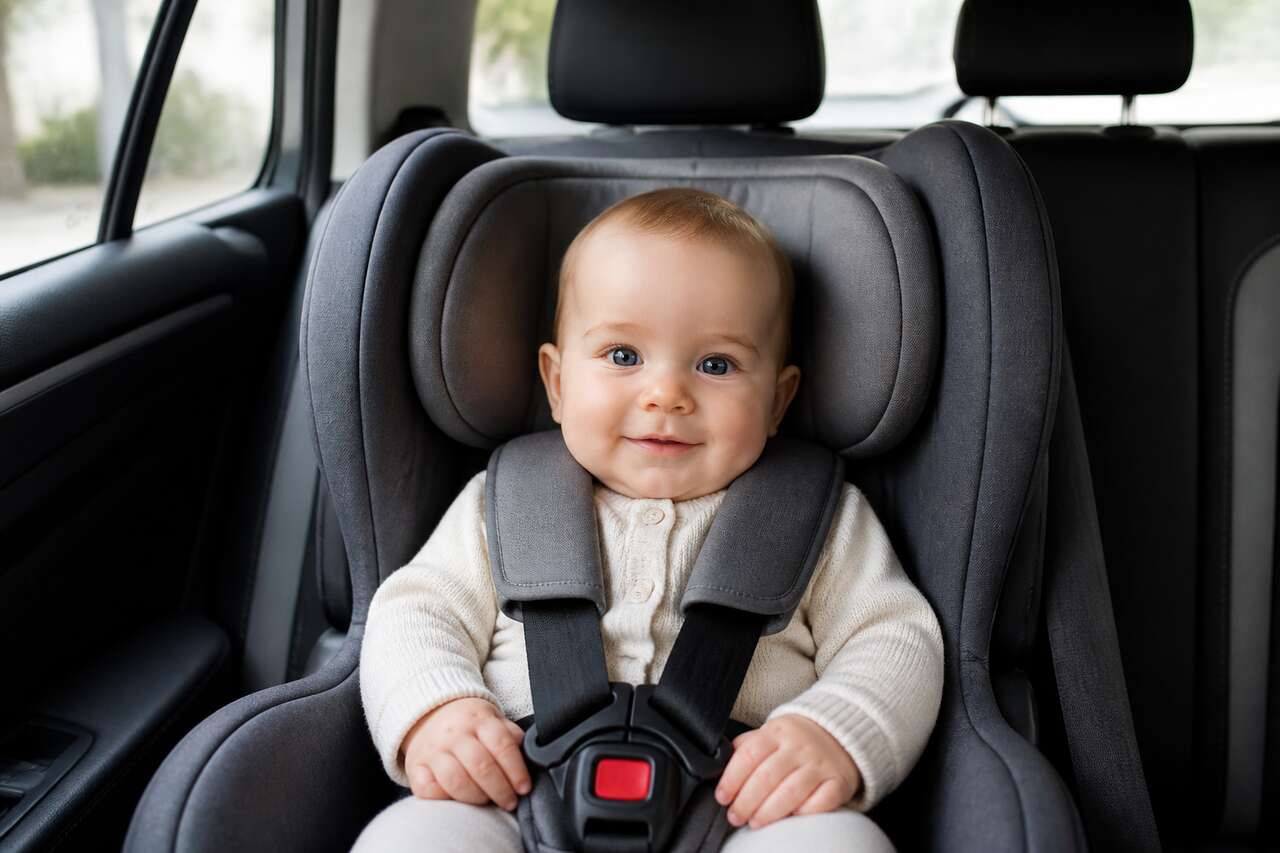 Bébé face à la route en voiture : à quel âge ?