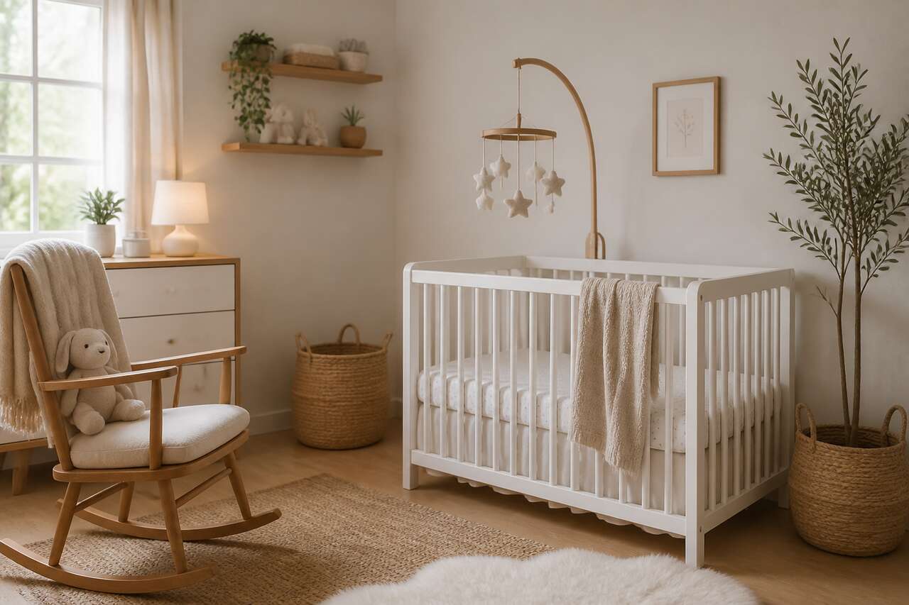 Aménager une chambre de bébé neutre avec du bois et du blanc Aménager une chambre de bébé neutre avec du bois et du blanc