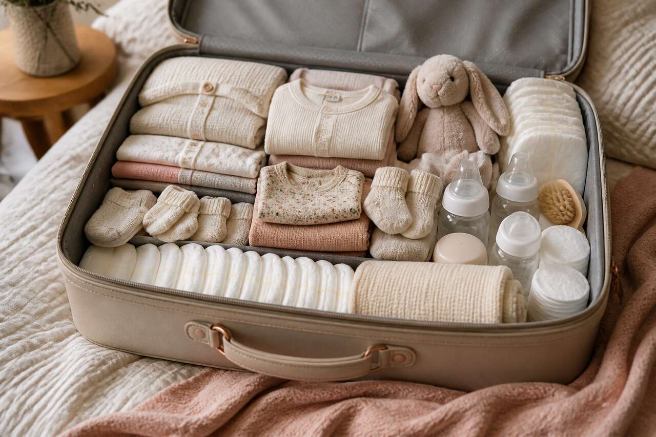 Les essentiels pour bébé dans le sac maternité Les essentiels pour bébé dans le sac maternité