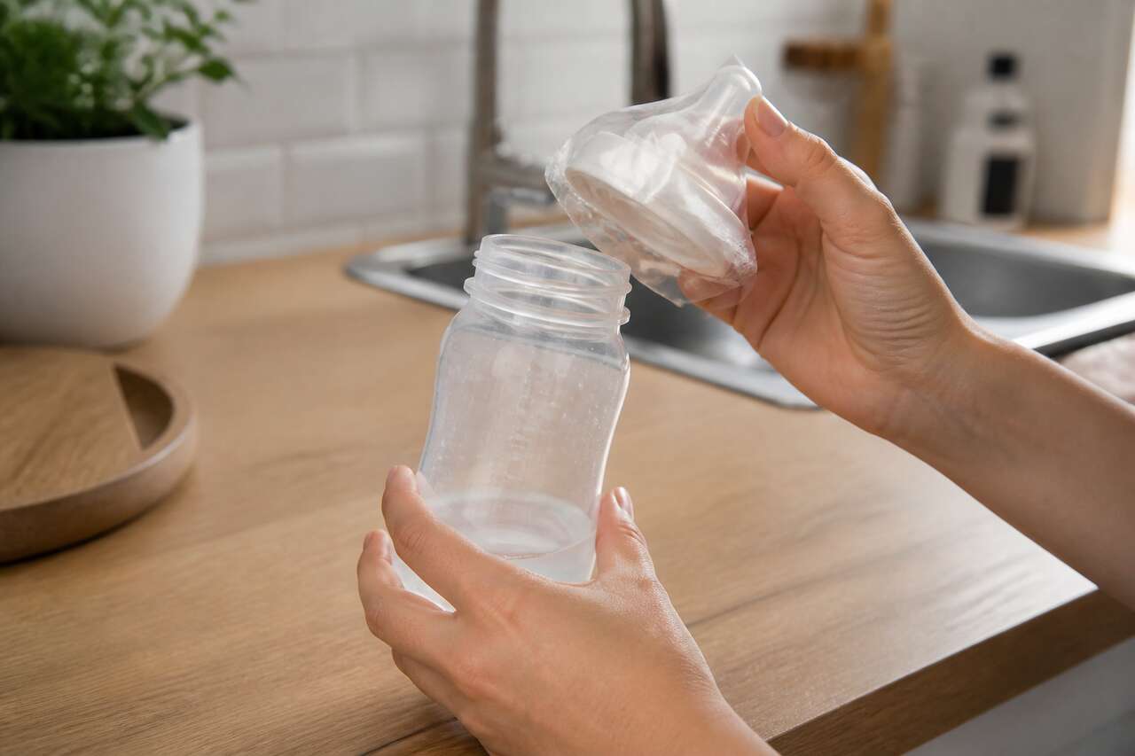 Hygi&egrave;ne et mat&eacute;riel: mains propres, biberon propre, t&eacute;tine prot&eacute;g&eacute;e