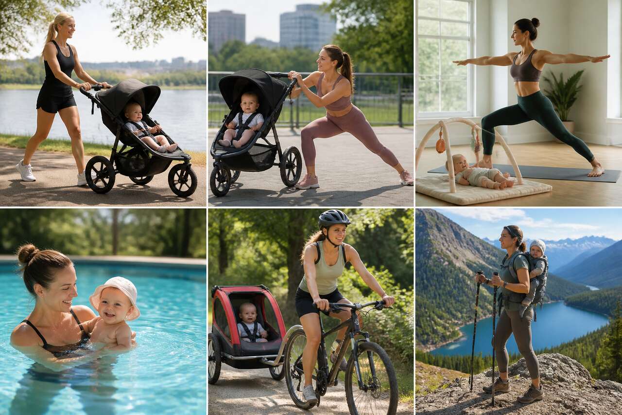 Activités compatibles avec bébé: marche, fit poussette, yoga, piscine, vélo et randonnées Activités compatibles avec bébé: marche, fit poussette, yoga, piscine, vélo et randonnées