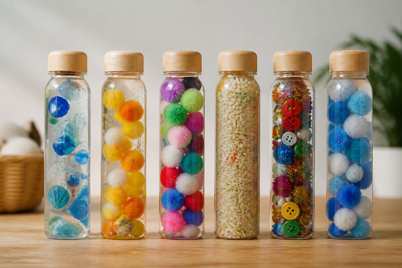 Recettes de bouteilles sensorielles: visuel, sonore, tactile et retour au calme Recettes de bouteilles sensorielles: visuel, sonore, tactile et retour au calme