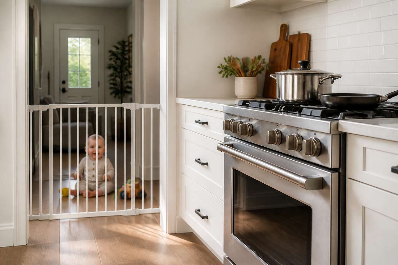 Pr&eacute;venir les br&ucirc;lures: plaques, casseroles et porte de four