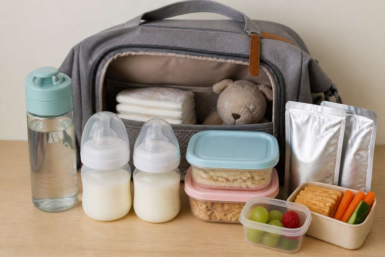 Repas et boisson : biberons, lait, gourde et go&ucirc;ter