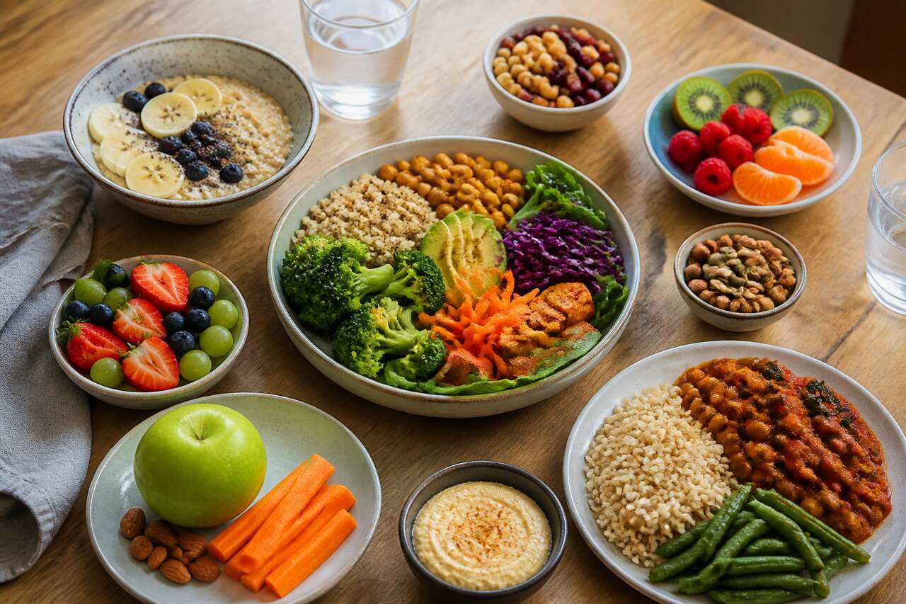 Composer une journ&eacute;e type &eacute;quilibr&eacute;e: petit-d&eacute;jeuner, d&eacute;jeuner, d&icirc;ner et collations