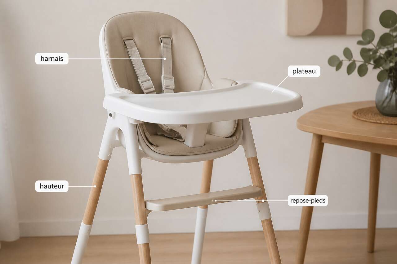 Réglages essentiels pour une assise sûre : repose-pieds, harnais, hauteur, plateau Réglages essentiels pour une assise sûre : repose-pieds, harnais, hauteur, plateau