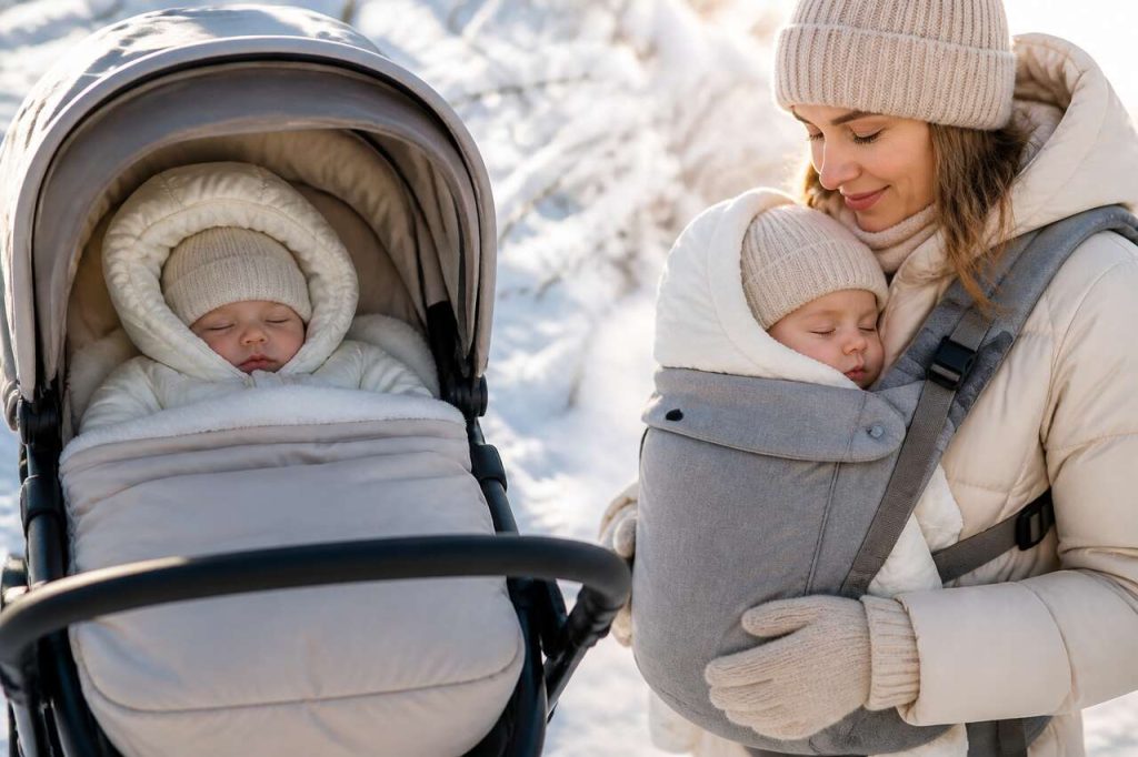 Comment protéger bébé du froid en poussette et porte-bébé ?