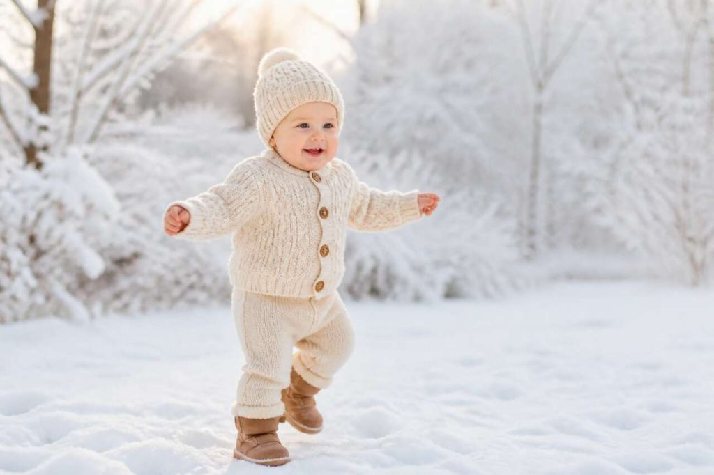 Comment chausser bébé pour ses premiers pas en hiver